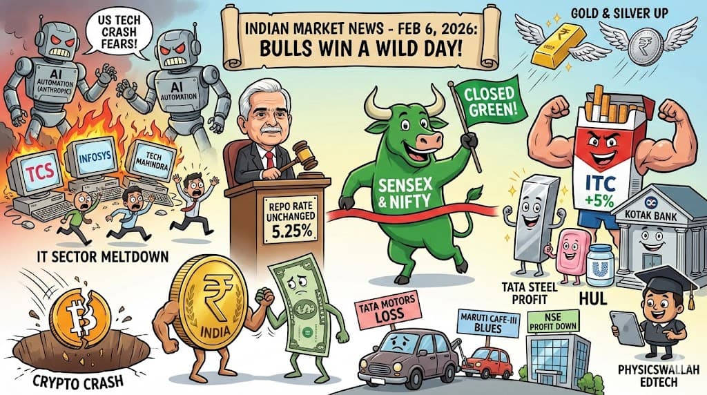 Feb 6, 2026: Stock Market Today: Bulls Win as RBI Holds Rates, IT Stocks Bleed on AI Fears